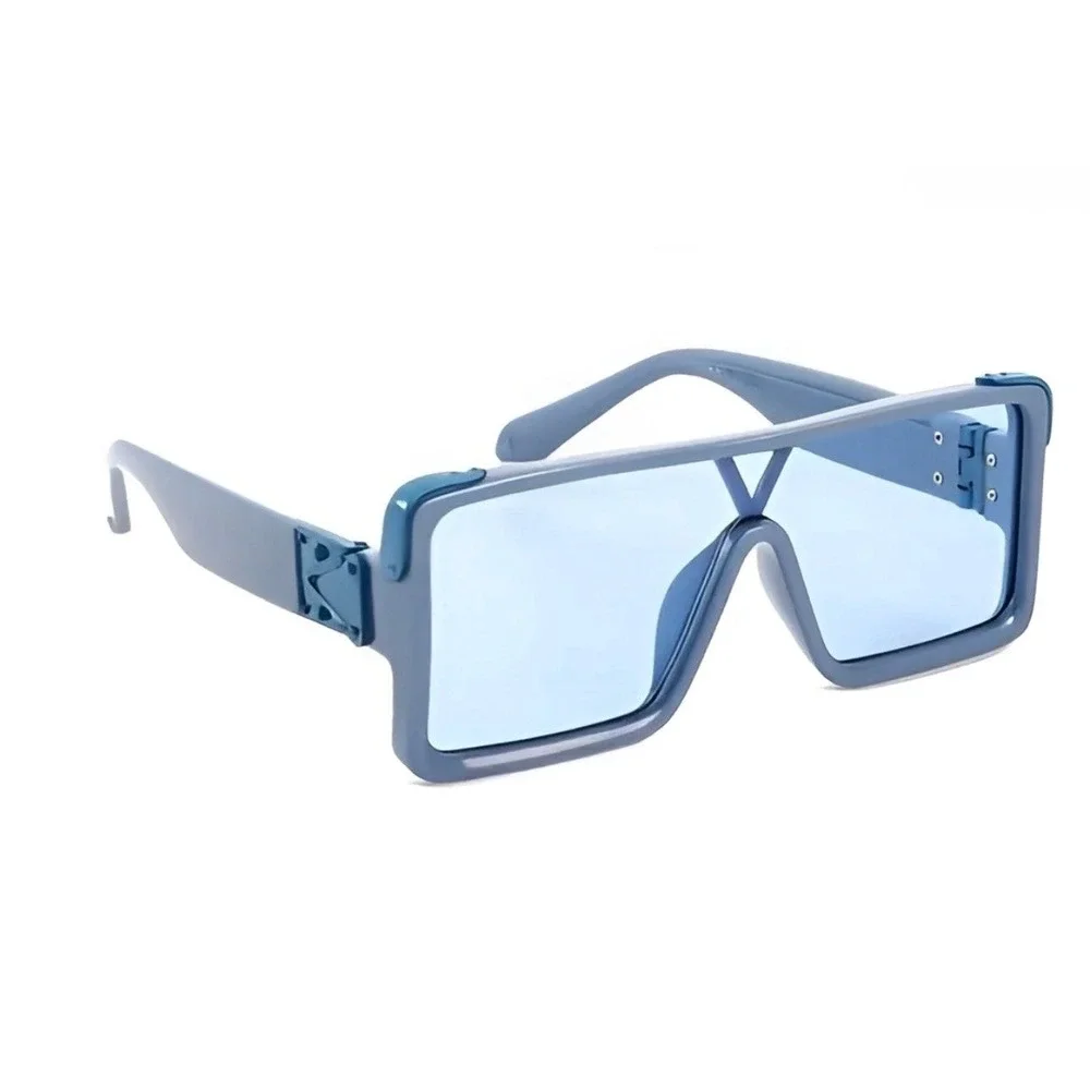Blue Sunglasses Mans Fashion Funky Square Frame TrendyAviator Outfit UV400 Gafas